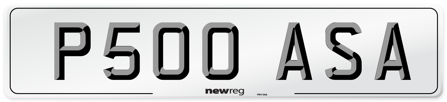 P500 ASA Number Plate from New Reg
